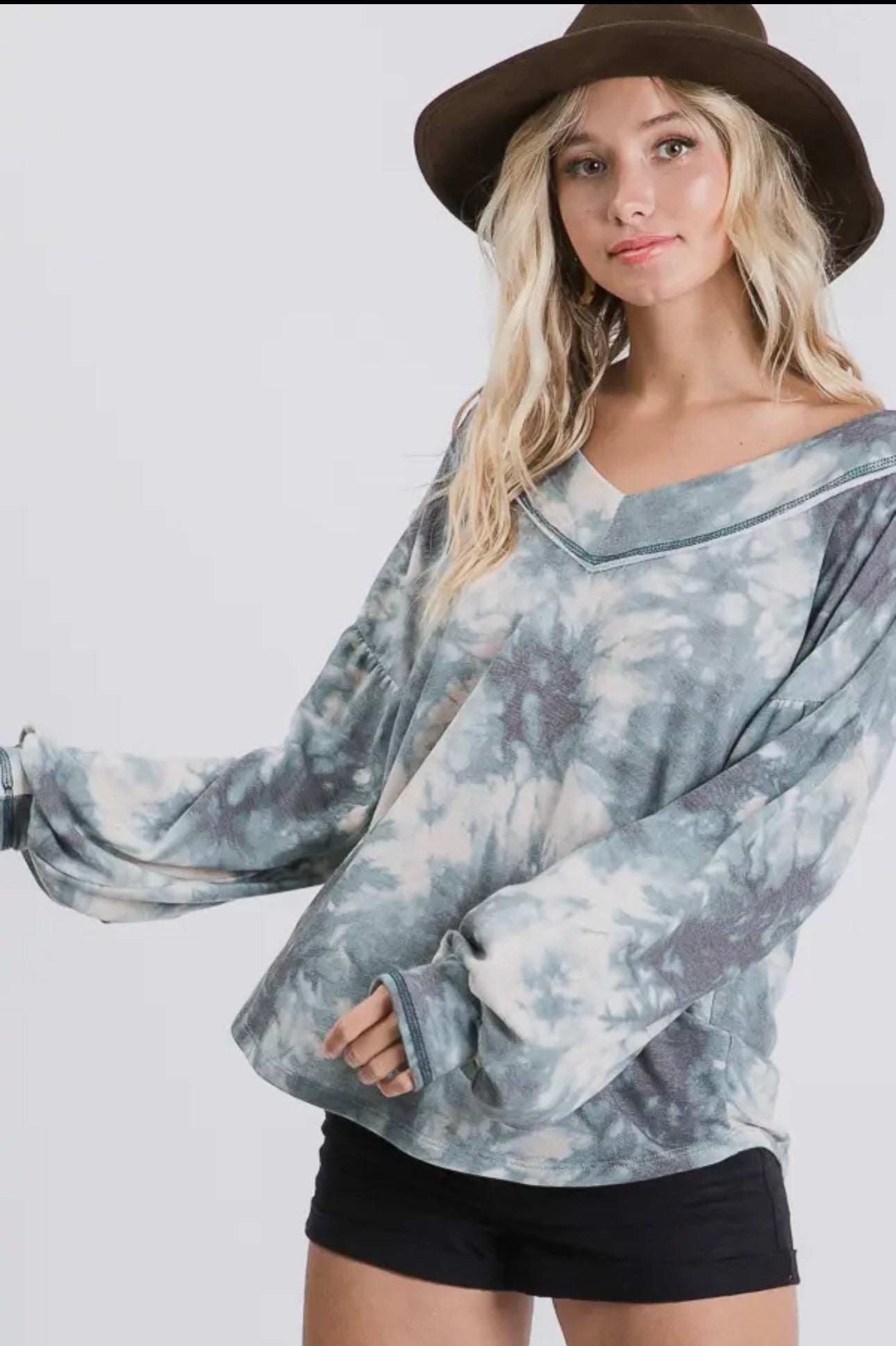 Tie-Dye V-Neck Top