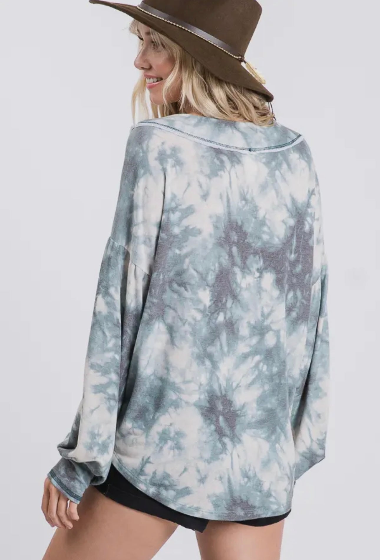 Tie-Dye V-Neck Top