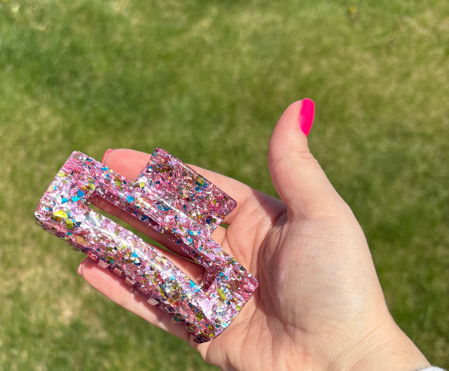 Glitter Rectangle Hair Claw Clips