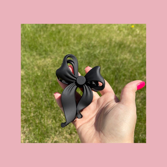 Matte Bow Ribbon Hair Claw Clips