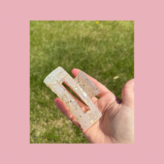 Glitter Rectangle Hair Claw Clips