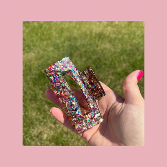 Glitter Rectangle Hair Claw Clips